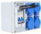 Distribuidor de corriente 16A Distribuidor de energía Distribuidor de pared con interruptor diferencial 1P+N de 63A con 4 tomas (distribuidor 2 polos de 250V) IP54 Estanco
