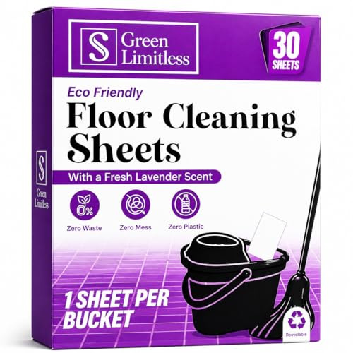 Eco-Friendly Lavender Scented Floor Cleaner, Pack of 30 sheets: Zero Waste, No Mess, Perfect for Kitchen and More - Sustainable Cleaning Products with Method and Elbow Grease Efficiency