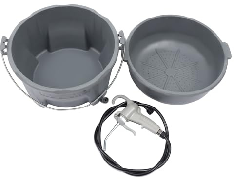 Handheld Oiler Bucket, Grey Plastic Portable Handheld Oiler Bucket Gun, Barrer Pipe Threading Oiler Steel Dragon Tools Set for Threading Machine