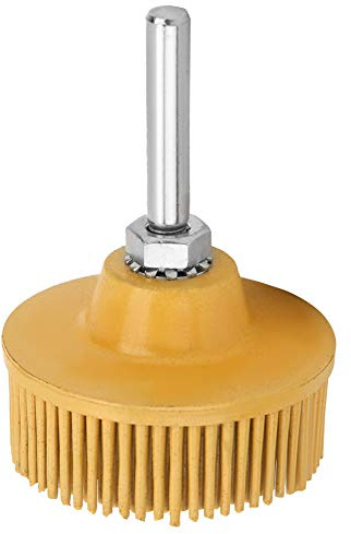 Cepillo de Disco de Cerdas de Esmeril de Goma de 2 Pulgadas, Muela de Pulido para Eliminación de Rebabas, Cepillo de Pulido de Cerdas de Grano 50#, 80#, 120# (YELLOW)