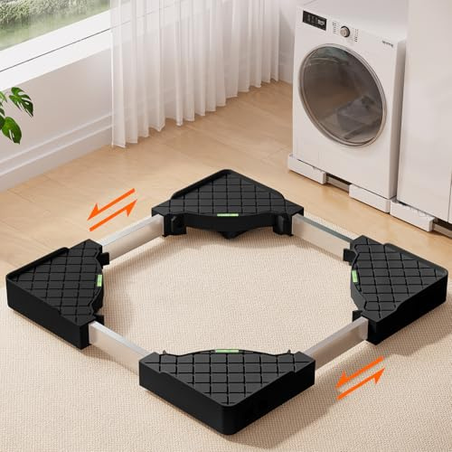 Appliance Rollers Heavy Duty, Adjustable Mini Fridge Stand Washer and Dryer Stand with 16 Locking Wheels, Appliance Furniture Dolly Universal Stand Base for Washer, Dryer