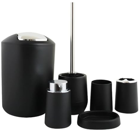 MOBYGKFY Ensemble de Salle de Bain, Accessoires de Toilette, Ensemble de Salle de Bain combiné, Articles sanitaires buccaux(Argento)