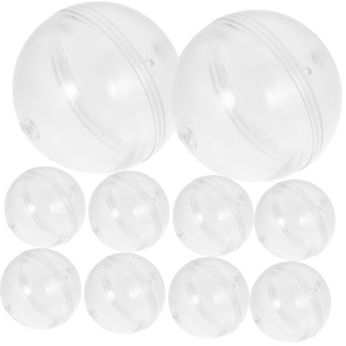 PERSELOSO 10pcs 4x4cm Round Fillable Balls for Gumball Vending Machines Holes, Sturdy Plastic Empty Capsules Suitable for Toy Collectors and Party Favors