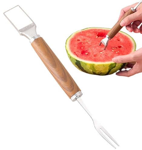 Gungtj Affettatore di Anguria con Forchetta | Forchetta Tagliafrutta per Cocomero Accessorio da Cucina - Accessorio Cucina Acciaio Inox per Tagliare Frutta per Anziani Adulti Bambini