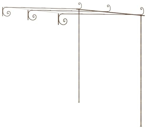 Gecheer Pergolato da giardino in ferro battuto, struttura resistente 3x3x2,5 m per rose e piante rampicanti, gazebo ornamentale per patio e terrazze