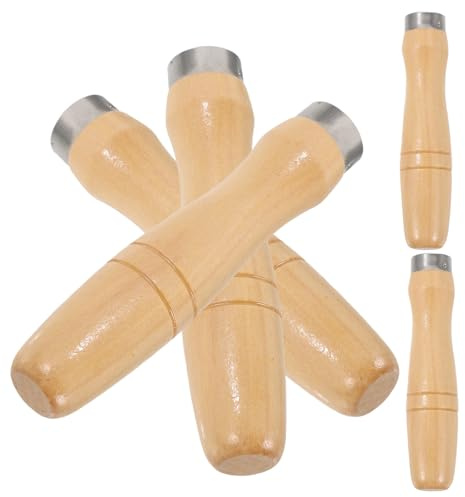 Kisangel Mango de Escofina de Madera Natural 4 Piezas Tamaño Extra Grande 12 Pulgadas Ergonómico Antideslizante para Limas Manuales Uso en Carpintería y Bricolaje