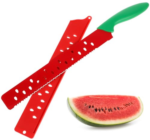 HOMSFOU Cuchillo para Cortar Sandía Grande con Mango Antideslizante, Cuchillo Multifuncional para Melón y Queso, Herramienta de Cocina para Hogar y Fiestas, 1 Pieza