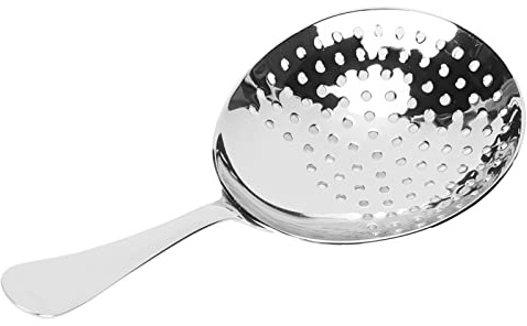 Generic Colador Julep de Acero Inoxidable, Cuchara Espumadera Premium con Ergonómico para Preparación de Cócteles, 6,10 Pulgadas de Largo, 1 Pieza (Luz de espejo)