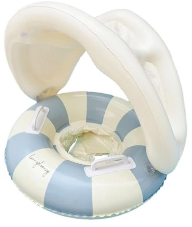 Njidher Flotador Para Bebe Con Sombrilla Extraíble Bloquea Los Rayos Ultravioleta, PVC Inflables Plegable, Flotador De Piscina Para Niños De 0 A 4 Años, Asiento Ensanchado Antideslizante Para Piscinas