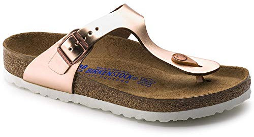 Birkenstock 1005048 Gizeh SFB metallic copper, Natural Leather INFRADITO Donna, Metallic copper EU 40