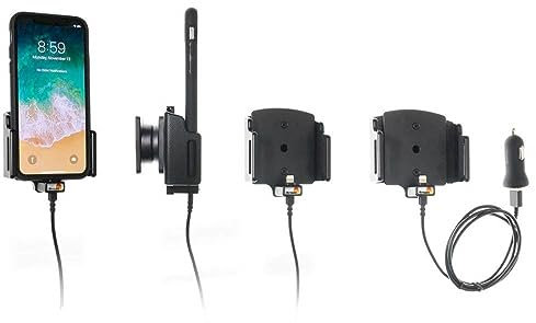 Brodit Gerätehalter 721013 | Hergestellt in Sweden | mit Ladefunktion für Smartphones - Apple iPhone 11, iPhone X, iPhone XR, iPhone XS, Schwarz