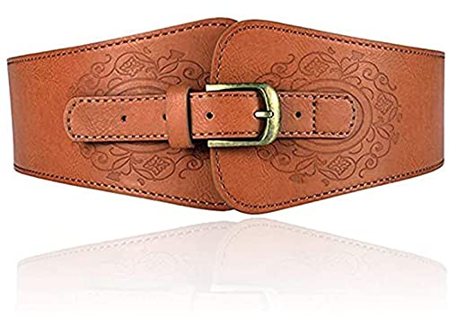 Miss Callory Korsett Cinch Gürtel Elastischer Stretchgürtel Damenmode Breiter Taillengürtel, Braun