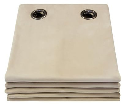 Moondream LumenControl™ Verdunkelungsvorhang | Licht+Sonnenschutz | 100% Lichtschutz | EU Herstellung | Samt | Ösen | Beige MC15 | 135B x 260H cm