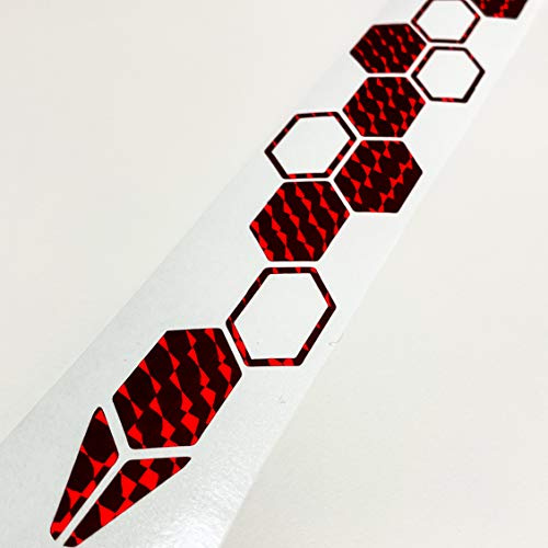 Aufkleber Waben Rauten Honeycomb Hexagon Aufkleber Oilslick Autoaufkleber Hologramm Tuningsticker Regenbogenfarben Sticker Tuning Mosaik Rot Spiel Sport