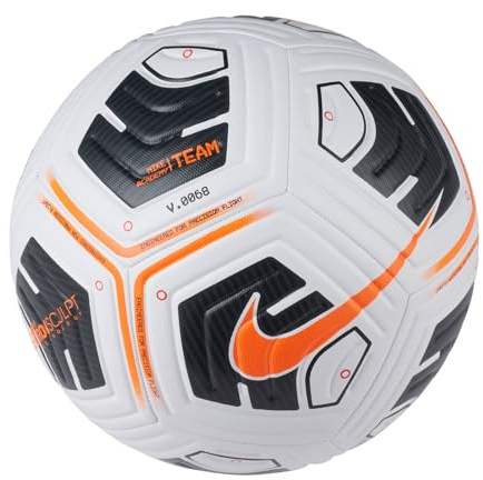 Nike Academy ballon Mixte - BLANC/NOIR/ORANGE TOTAL - 5