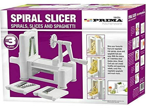 New 3 Stainless Steel Blades Spiral Vegetable Slicer Shredder Spaghetti Pasta Maker Spiralizer for Fruits