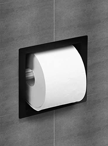 Looox Closed Toilettenpapierhalter Unterputz Matt Schwarz
