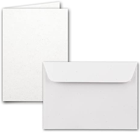 ARTOZ 25x Set aus Doppelkarten DIN A6 und Umschlägen DIN C6 - Farbe: birch (weiß/cremeweiss) - Serie Greenline