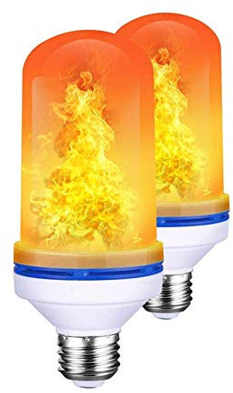 Ecoodisk Bulbola sfarfallante LED Effetto Fiamma Fiamma del Fuoco Electric Bulb E27 Bulbo 4 modalità di 4 modalità (Fiamma+Respirazione+Continuo+Invertito),2,E26