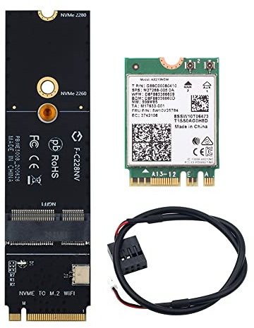 5374Mbps WiFi 6E AX210 2.4G/5Ghz/6Ghz pour Bluetooth 5.2 vers M Key NVMe SSD Port Réseau Wlan Wifi Adaptateur