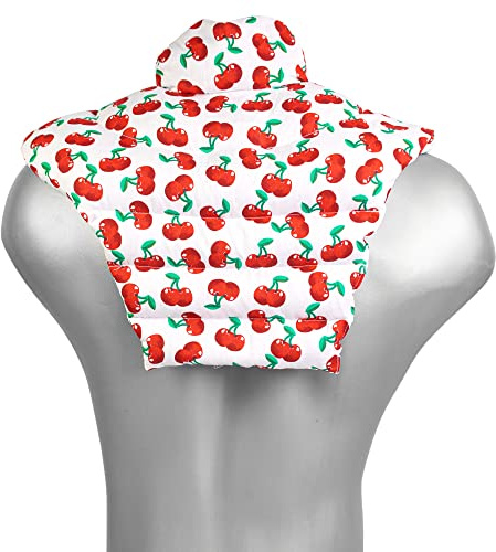 Nackenhörnchen HWS - Nacken + Schultern + Rücken - cherry-white - Dinkelkissen - Nackenkissen Wärmekissen - Körner-Dinkel-Kissen Nacken Schulter