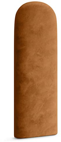 Muralo Panel Tapizado Ovalado de Pared - Cojín y Cabecero de Cama para Dormitorio, Salón - Cojín de Lomo Moderno, Tapizado de Lujo Acolchado (30 cm x 100 cm, Amarillo Miel)