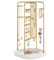 SONGMICS Soporte para Joyas, Expositor de Joyas Giratorio, 4 Zonas Independientes, Marco de Metal, para Collares, Pulseras, Pendientes, Tachuelas, Anillos, Idea de Regalo, Dorado JJS023A01