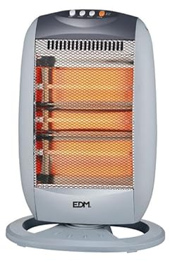 Stufa alogena 1200 W, 3 barre, maniglia di trasporto, silenziosa, oscillazione 70°
