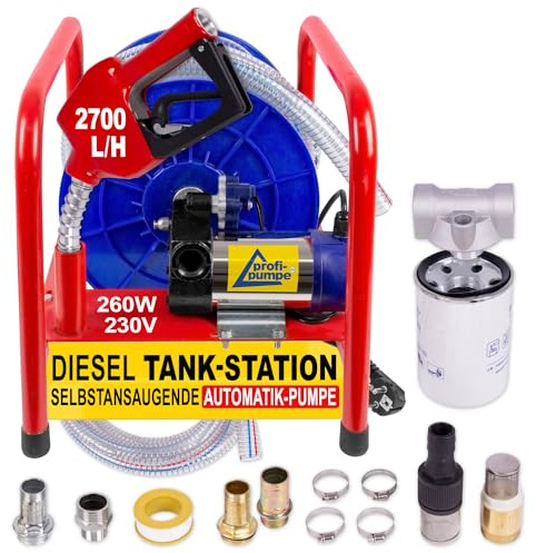 Pompa Easy Diesel Tank Station con avvolgitore per tubo flessibile a pressione pistola automatica per ugelli prefiltro e accessori per pompa diesel pompa olio combustibile pompa carburante