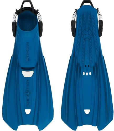 AQUALUNG STORM - Pinne sub per adulti versatili e leggere, con un design monomateriale resistente e una pala robusta, ideali per i viaggi, le immersioni e lo snorkeling.