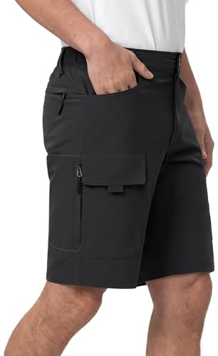 Moosehill Cargo Shorts Herren Wanderhose: Atmungsaktiv | Leicht,Schnelltrocknend,6-Taschen,4-Wege-Stretch,Wasserabweisend,Elastischer Bund,Für Wandern und Bergtouren