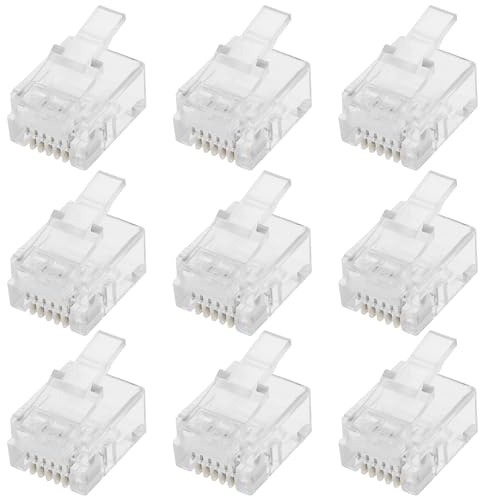VGOL 50 Pz Linea Telefonica RJ12 Spina Di Cristallo Trasparente RJ12 Connettori Telefonici ADSL VDSL Cavo Telefonico Crimp End Connettore Spine Maschio