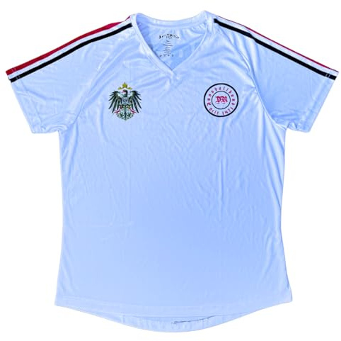 Fußball Trikot Deutschland, Nationalmannschaft mit deutschem Adler und schwarz weiß roten Streifen, Deutsches Reich