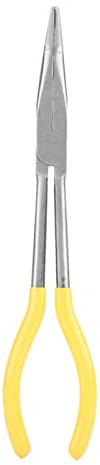 Respicefinem 3 Pieces 270mm Extra Long Needle Nose Pliers Set With 45 Degree And 90 Degree Bent Tips For Precision Craft Repair And Electrical Work