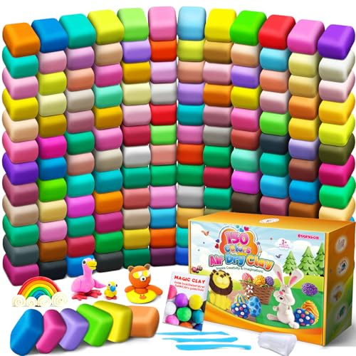 ESSENSON Air Dry Clay 150 Colors, Modeling Clay for Kids, DIY Molding Magic Clay for with Tools, Toys Gifts for Age 3 4 5 6 7 8+ Years Old Boys Girls Kids