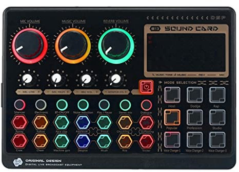 XRPOUXMTE Mixeur Audio Professionnel, Mini Carte Son Externe en Direct X6, Mini Carte de mixage sonore pour Diffusion en Direct, Enregistrement de Musique, karaoké, Chant