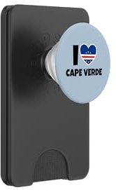 I Love Cape Verde with Flag and Heart PopSockets PopWallet for MagSafe