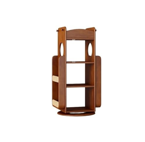 QAUUCP Massivholz dreht Buch Desktop Regal 360 Grad mehrere Schichten Bücherregal Möbel for Zimmer Drehbares Bücherregal(Style1)