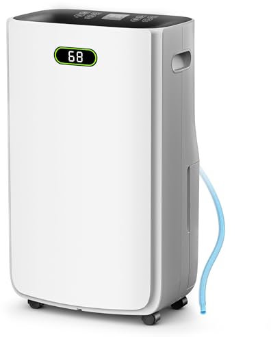 5000 Sq.Ft Dehumidifier for Basement with Drain Hose, 80 Pint Dehumidifiers for Home with Large 6.5L Water Tank,24H Timer,Child Lock,Defrost,Silent,4 Modes Operation Auto Shut-off(80 Pints)