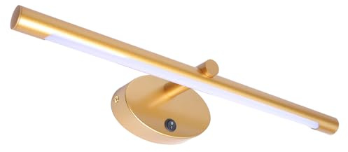 ARTE LAMP Bilderleuchte LED Bilderlampe Wandleuchte Innen mit Kabel und Stecker, Gold, 8 W, 4000 K neutralweiß, 46 x 11 x 5 cm, Akzentlicht für Bilder und Spiegel
