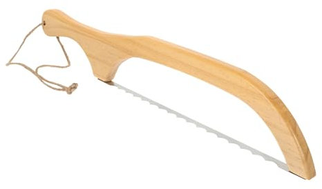 GRIRIW Coltello Per Pane in Legno Con Lama Seghettata Resistente Per Fette Uniformi Affettatrice Manuale Ergonomica Per Dolci Torte Pane e Toast Fatto in Casa