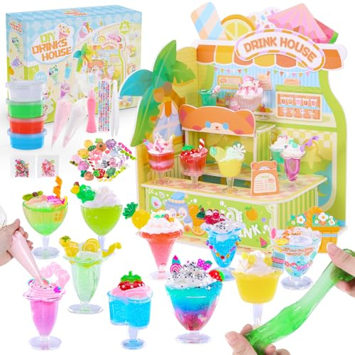 VBACALA Jouets Alimentaires Miniatures,Bricolage Mini Maison Boissons Set,Non Comestible,Cuisine Enfants Accessoires de Cuisine pour Enfants à partir de 8 Ans,Anniversaire pour Fille 8 9 10
