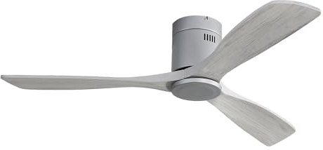 ComfortXL Ventilateur de plafond 132 cm sans lumière avec pales en bois sculptées moteur DC réversible télécommande sans bruit