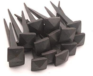 40 clavos de hierro negro con cabeza cuadrada rústica antigua y tradicional hecha a mano (75 mm x 20 mm), clavos decorativos para puertas y muebles