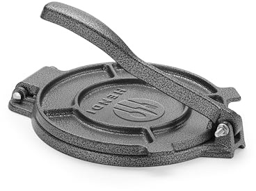 HENDI Presse à tortillas, outil manuel en fonte pour tortillas, tacos, arepas et empanadas, ø20 cm, 3 kg, pieds antidérapants, 255x200x(H)110mm