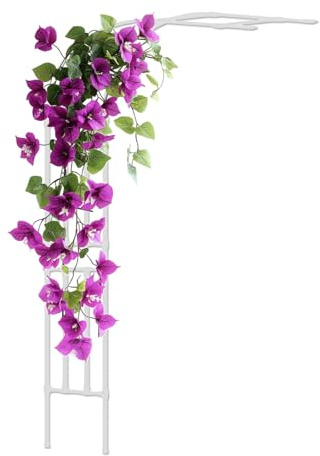 Arche de jardin demi-cercle en métal avec treillage - Support robuste pour plantes grimpantes et roses - Décoration de mariage - Blanc - 299,7 cm de large - Durable et élégante