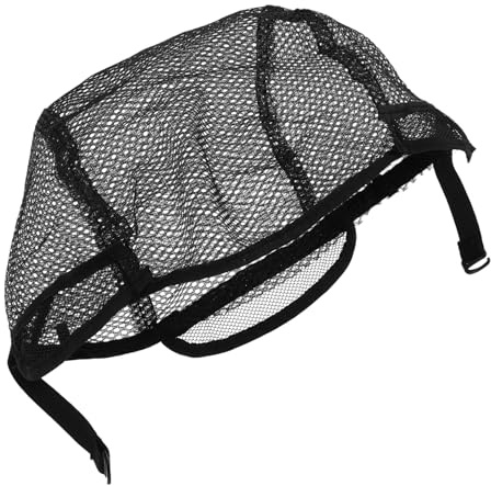 Cuffia Rete per Parrucca Nera in Mesh, Leggera, Regolabile, 2 Pezzi | Retina per Chioma, Struttura Elastica e Robusta, Portatile, per Realizzare Parrucche e Indossare Sotto