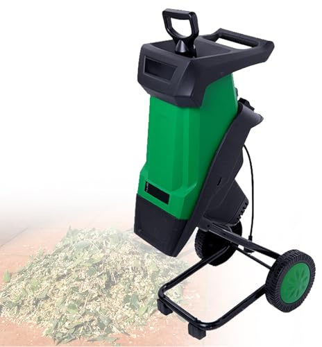 VNATWGOO Trituradora Y Trituradora De Madera EléCtrica AutomáTica, 2400 W, 4500 RPM, Trituradora De Hojas con Bolsa Recolectora para Ramas De 0 A 40 Mm Green