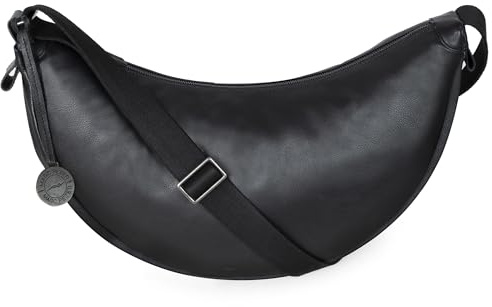 Marc Peter Crossbody Moon Bag | Mezzaluna Borsa a tracolla in pelle | Elegante borsa a tracolla con tracolla regolabile | Borse a tracolla da donna