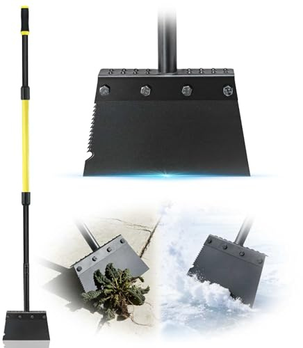 Jardineer Garden Shovel Heavy Duty, Multifunctional Cleaning Shovels for Lawn Edging,Sidewalk Weeding, Flat Scraper Long Handle, Ice Scraper for Driveway (152cm)